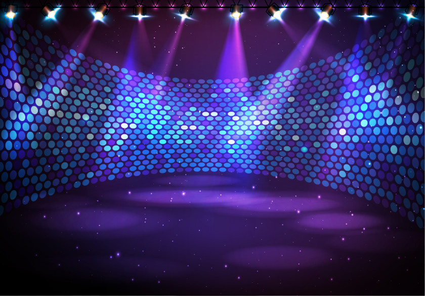 Stage Music Nightclub PNG Nightclub, Wraparound stage under lights clipart PNG