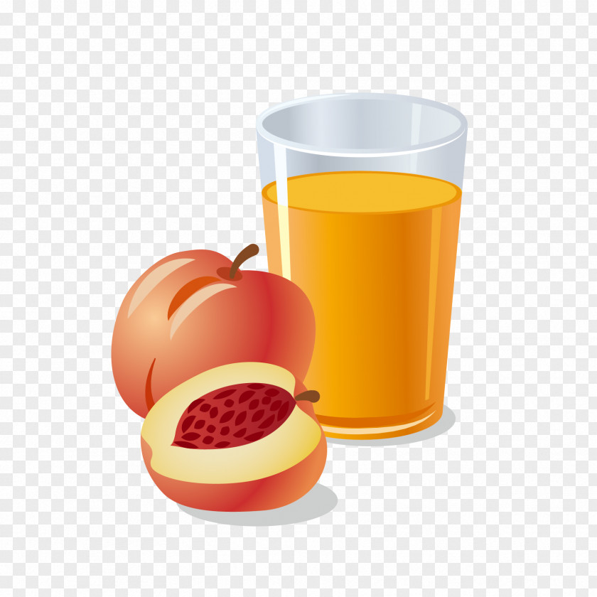 Vector Cartoon Juice Orange Apple Pomegranate PNG