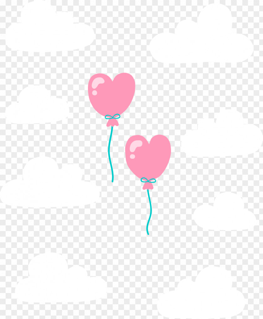 Cartoon Pink Hand-painted Heart Balloon Clip Art PNG