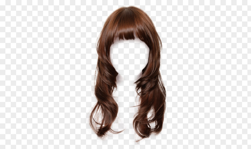 Hair Brown Wig Hairstyle Long Coloring PNG