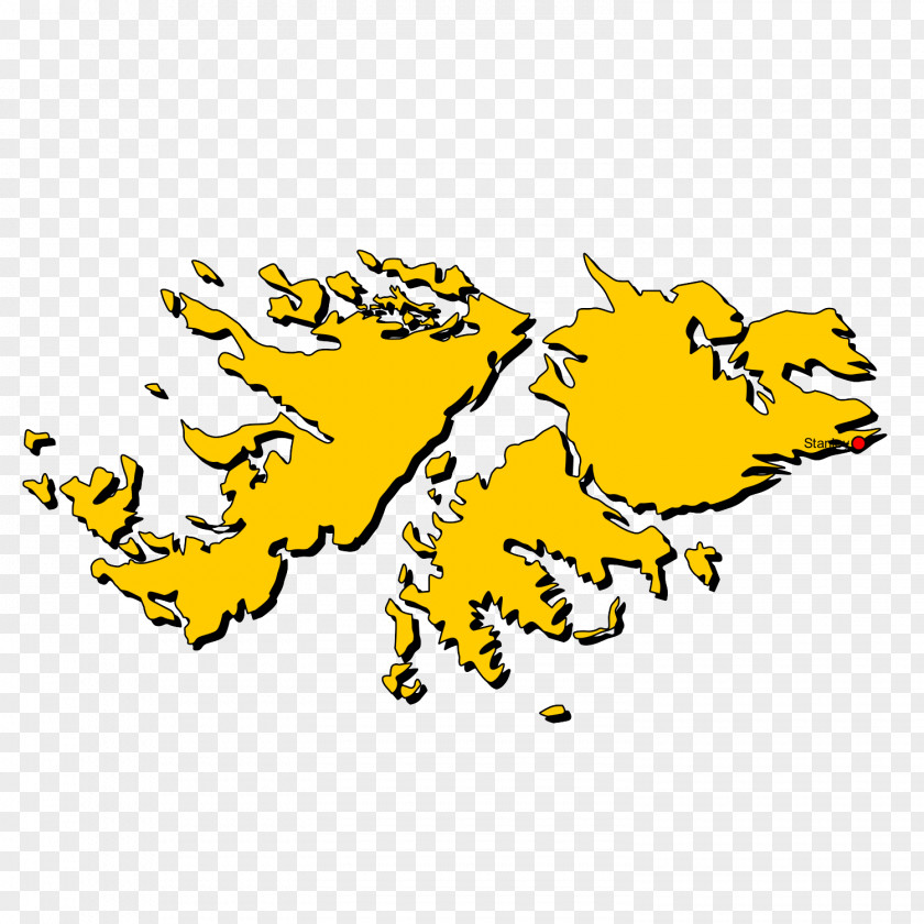 Clip Art Map Falkland Islands (Islas Malvinas) Authors' Rights Yellow PNG