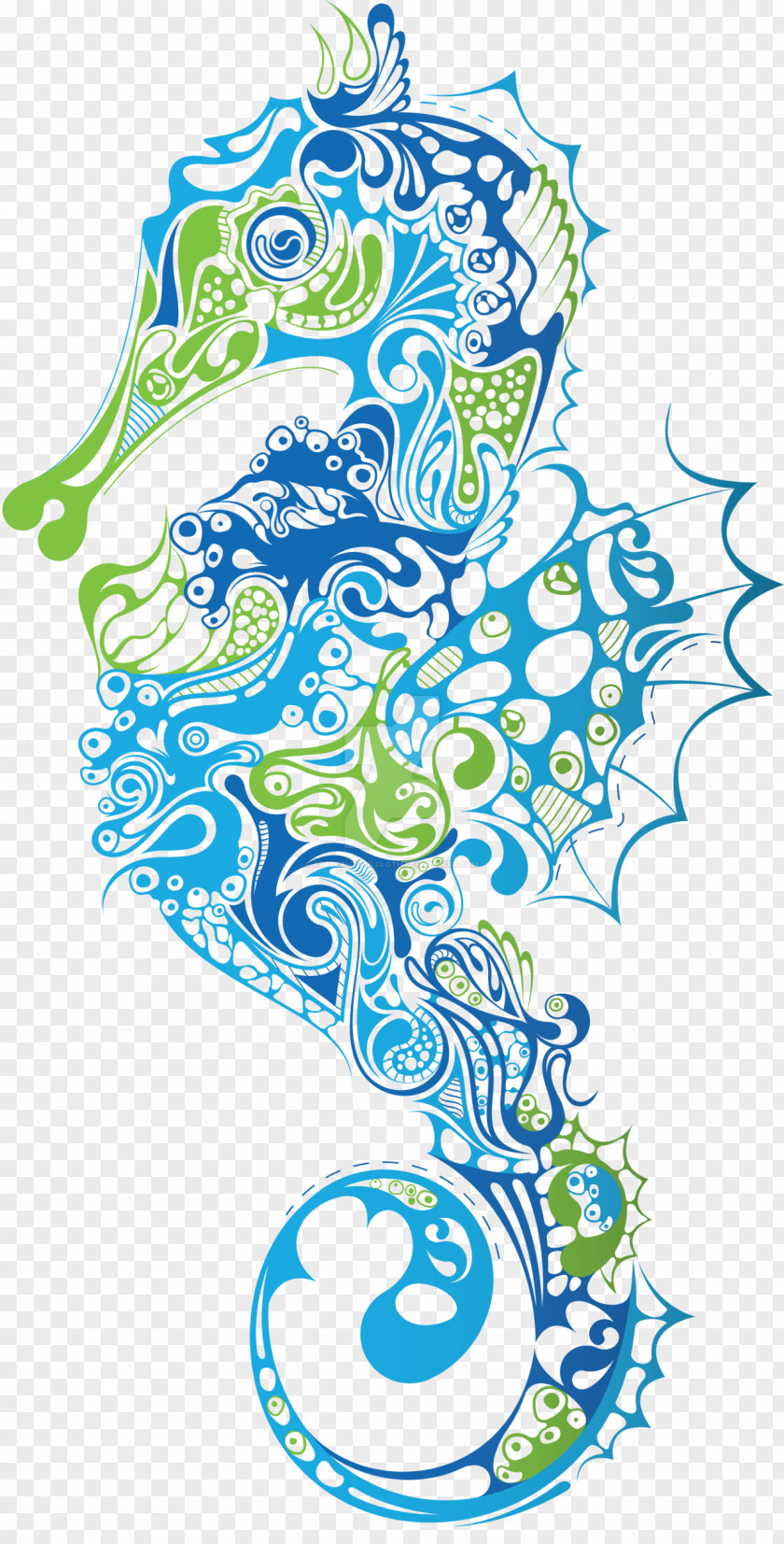 Seahorse Hedgehog Ornament Curtain Clip Art PNG