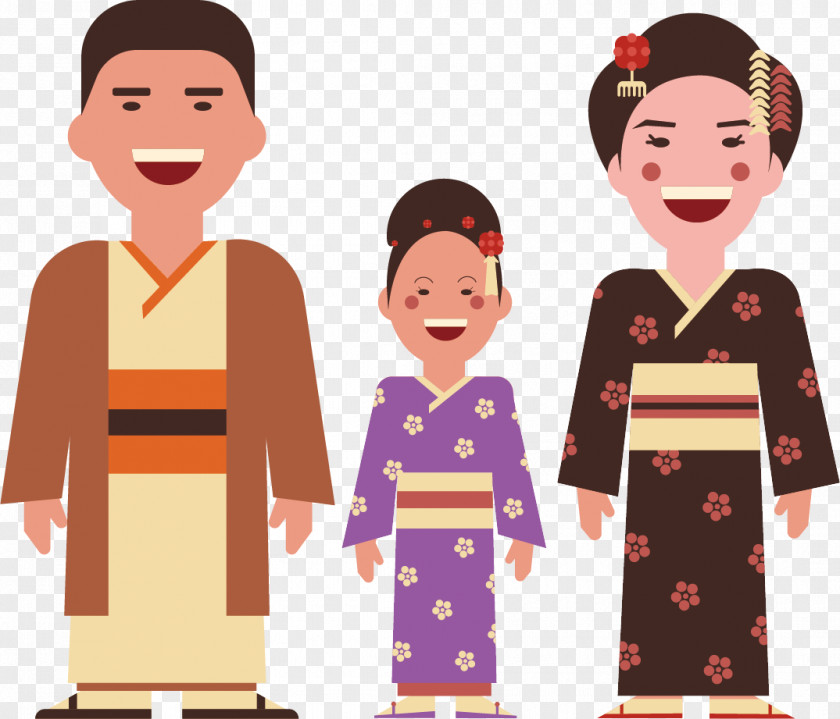 A Family Of Three Euclidean Vector Illustration PNG