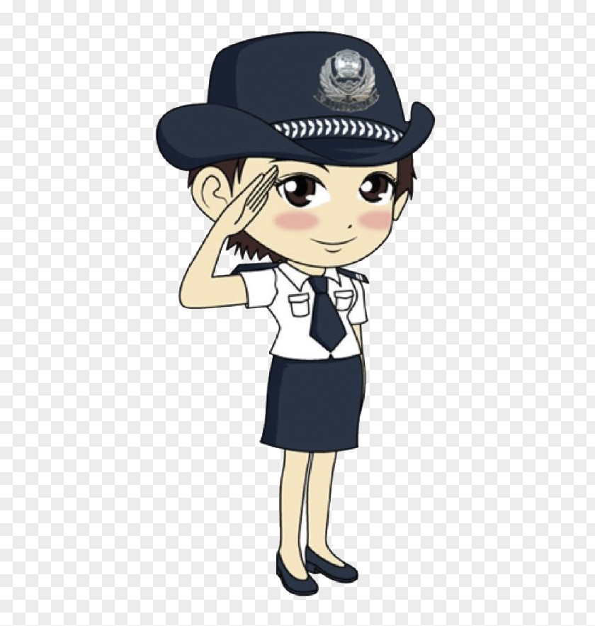 Salute Female Police Officer Cartoon Clip Art PNG