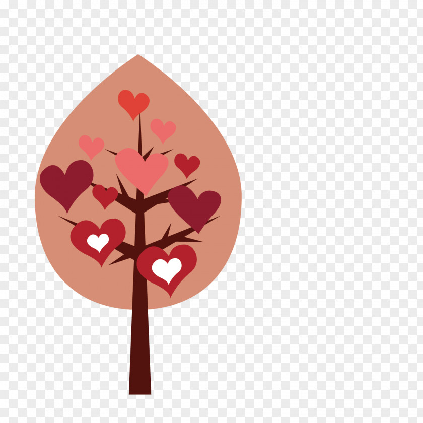Vector Red Love Decorative Trees Tree Euclidean Illustration PNG