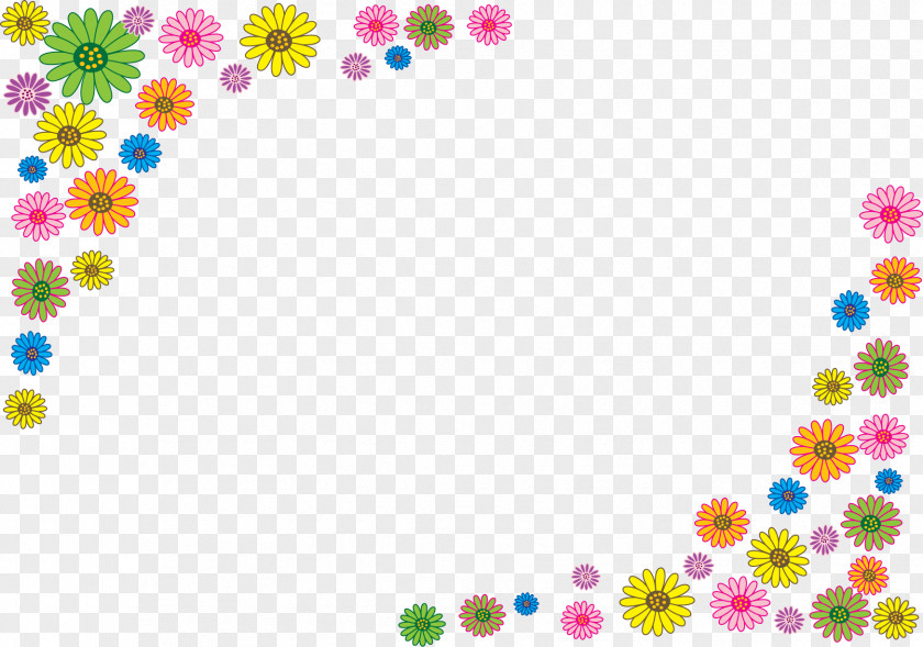 Colored Flowers Border Stock Photography Download Illustration PNG