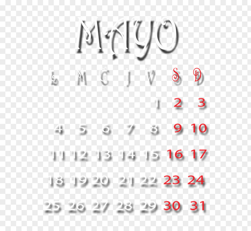 Mayo Calendar Hug Month Greeting PNG