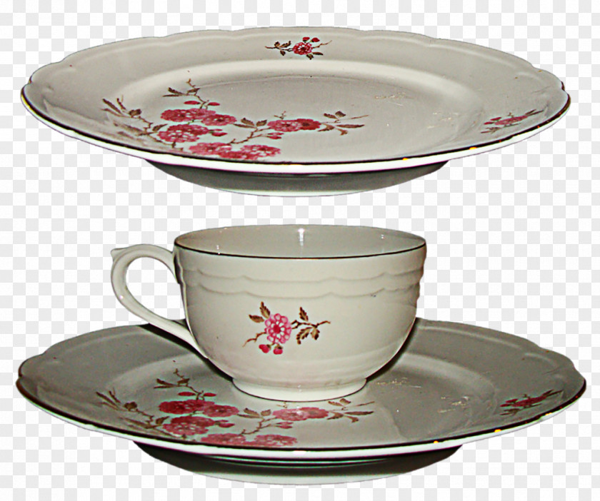 Teacup Coffee Cup Plate Saucer Porcelain PNG