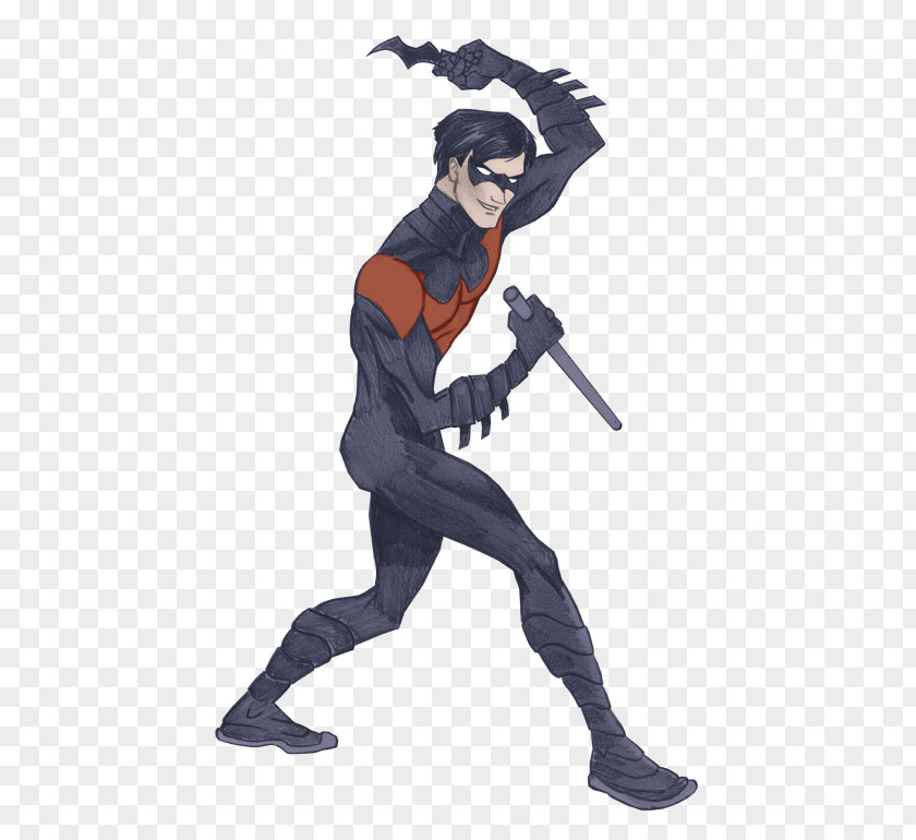 Nightwing Costume Design Cartoon Character PNG