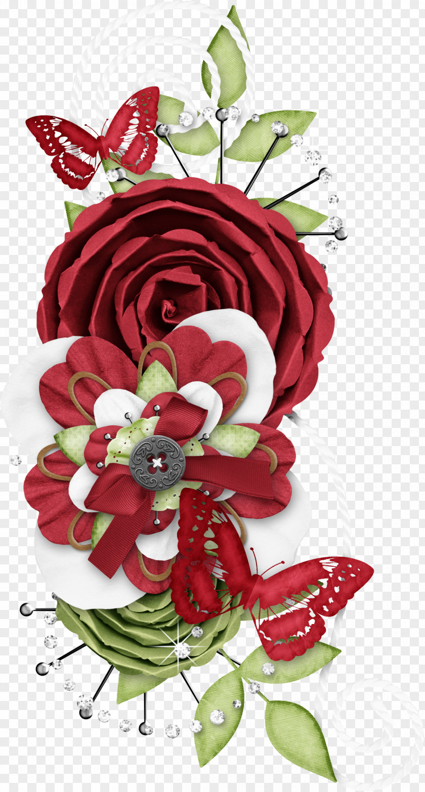 Red Butterfly Cut Flowers Rose Floristry Floral Design PNG