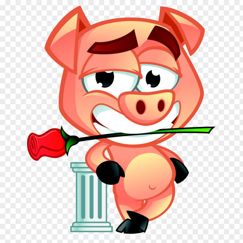 Rose Pig Mouth Domestic Illustration PNG