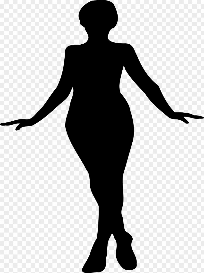 Silhouette Woman With Large Hat Clip Art PNG