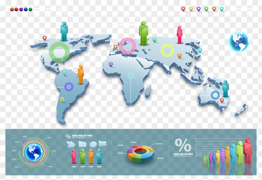 PPT Element Vector Map World PNG