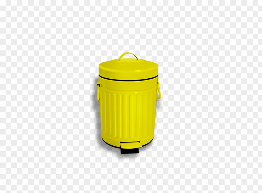 Yellow Trash Can Material Waste Container Packaging And Labeling PNG