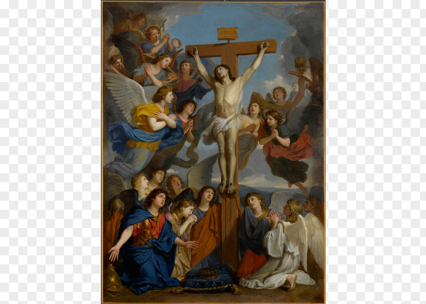 Painting Le Crucifix Aux Anges Musée Du Louvre Portrait Of Louis XIV Crucifixion Jesus PNG