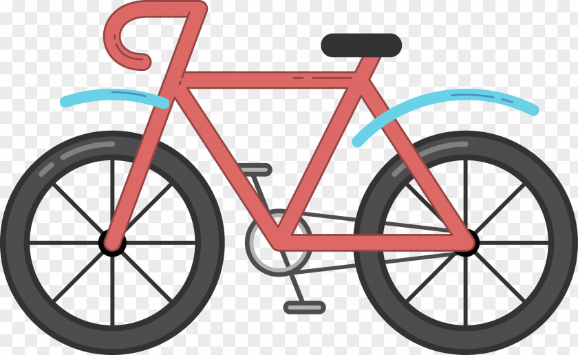 Red Cartoon Bike Bicycle Pedal Wheel Tire Frame PNG