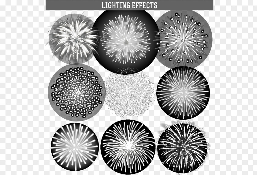 Festive Fireworks Vector Material Circle Wheel White Black PNG
