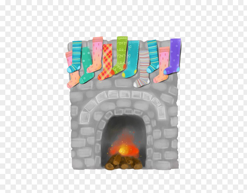 Hand-painted Firewood Stove Furnace Hearth PNG