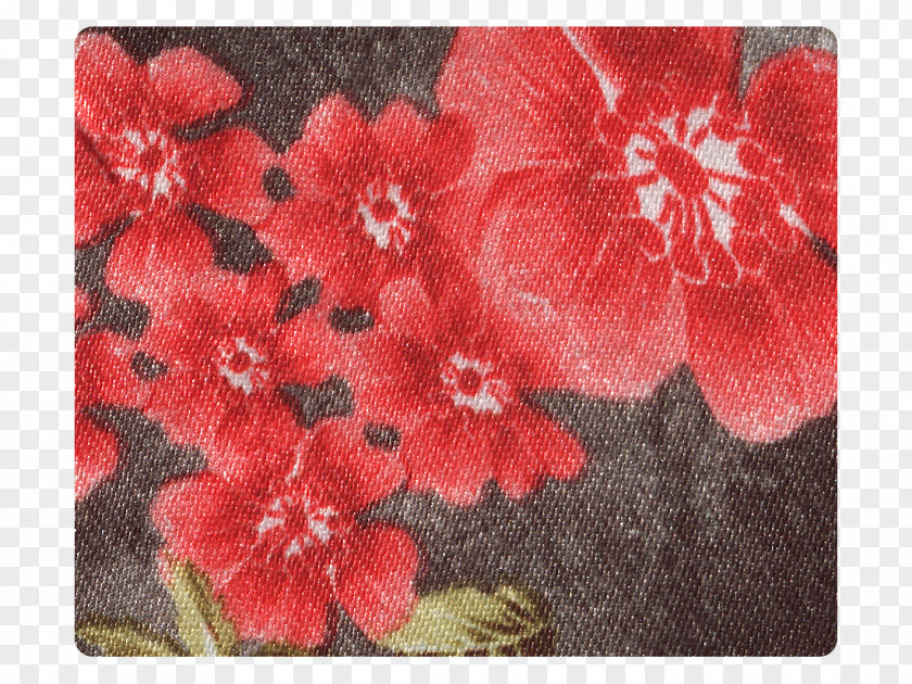 Red Silk Cloth Azalea Floral Design Mallows Textile PNG