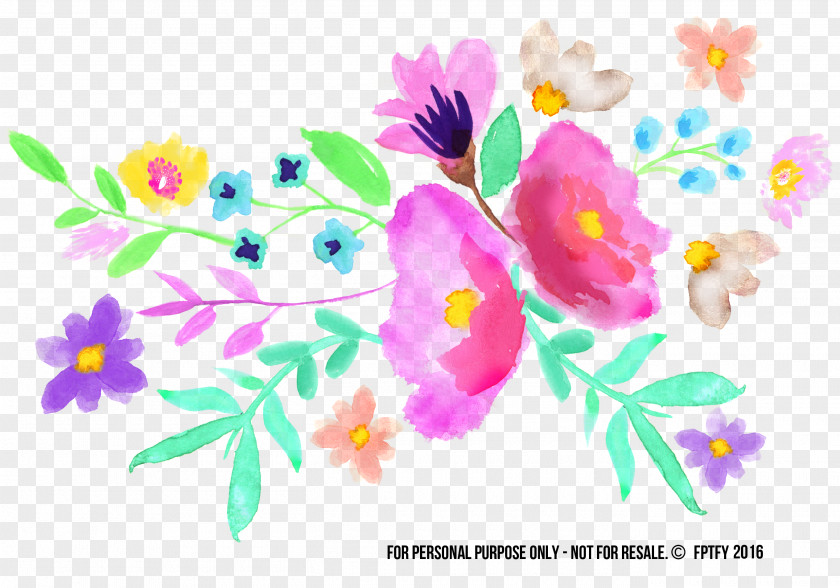 Watercolor Flower Paper Painting Clip Art PNG