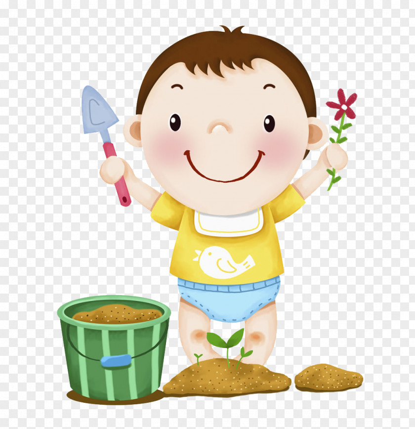 A Child Plays Sand Illustration PNG