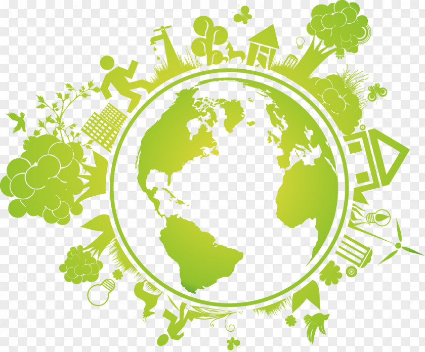 Cartoon Fresh Green Earth Ecology Illustration PNG