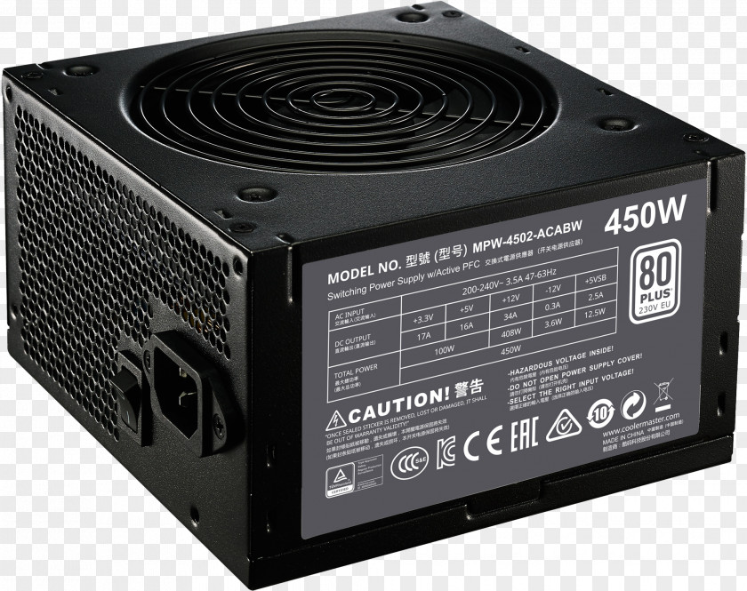 Computer Power Supply Unit 80 Plus Cooler Master Converters ATX PNG