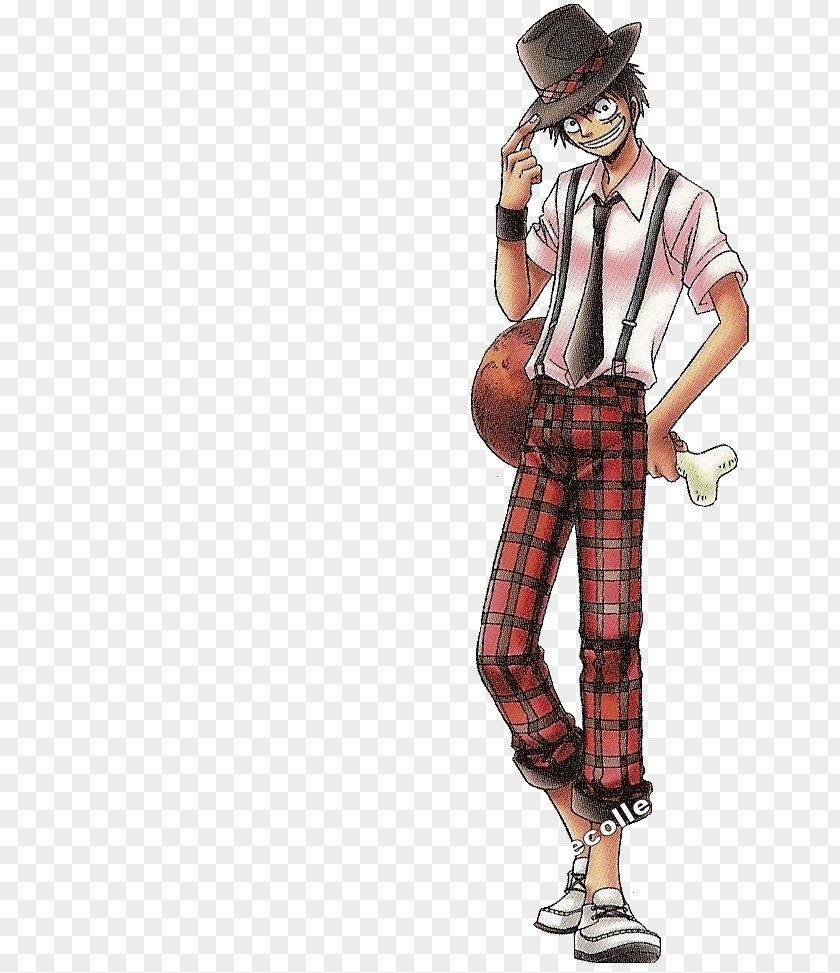 Monkey D Luffy Tartan Costume Design Gummi Candy PNG