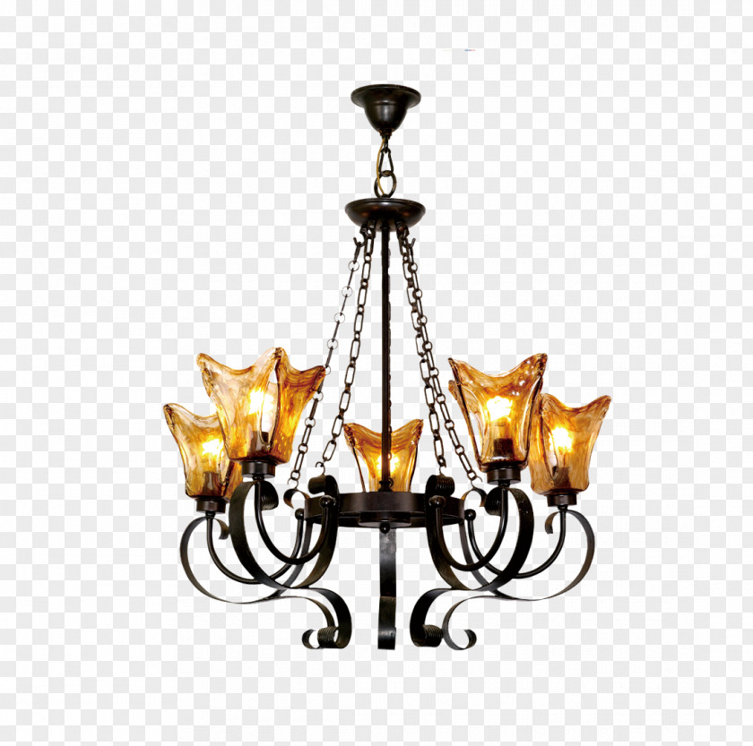 Rome Continental Iron Retro Lamp Lights Pictures Chandelier Light Fixture PNG