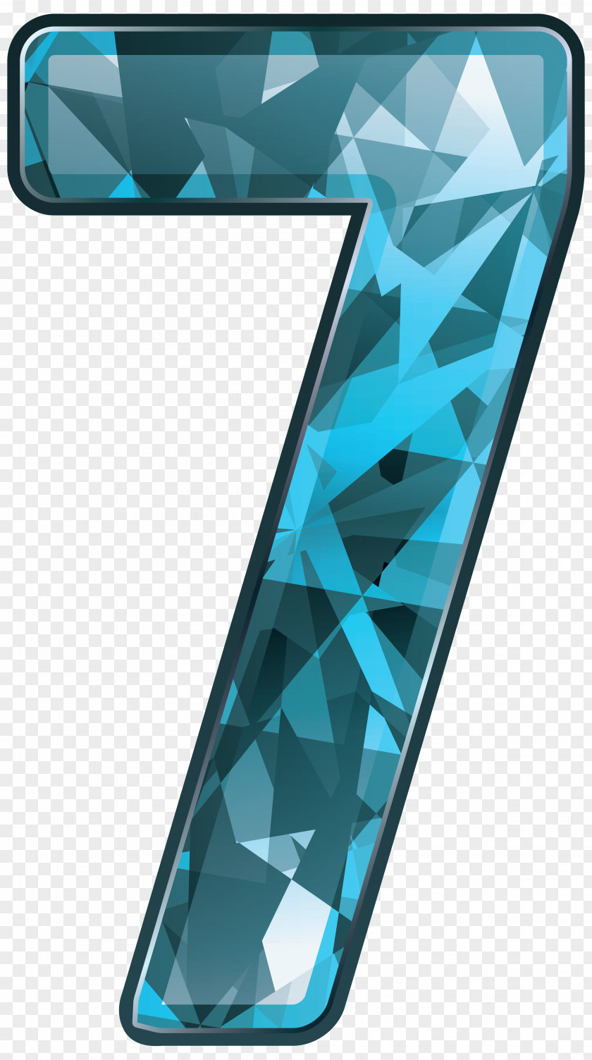 Blue Crystal Number Seven Clipart Image Clip Art PNG