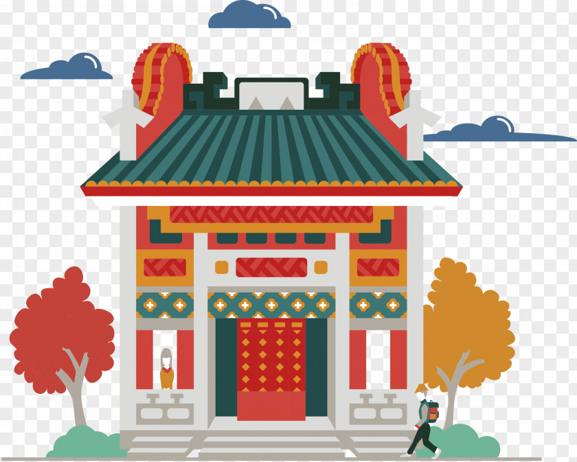 Foshan Illustration Graphic Design Ancestral Temple Graphics PNG