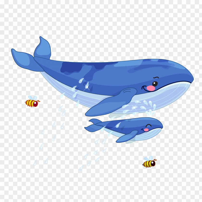 Big Whale And Little Animal Illustration PNG