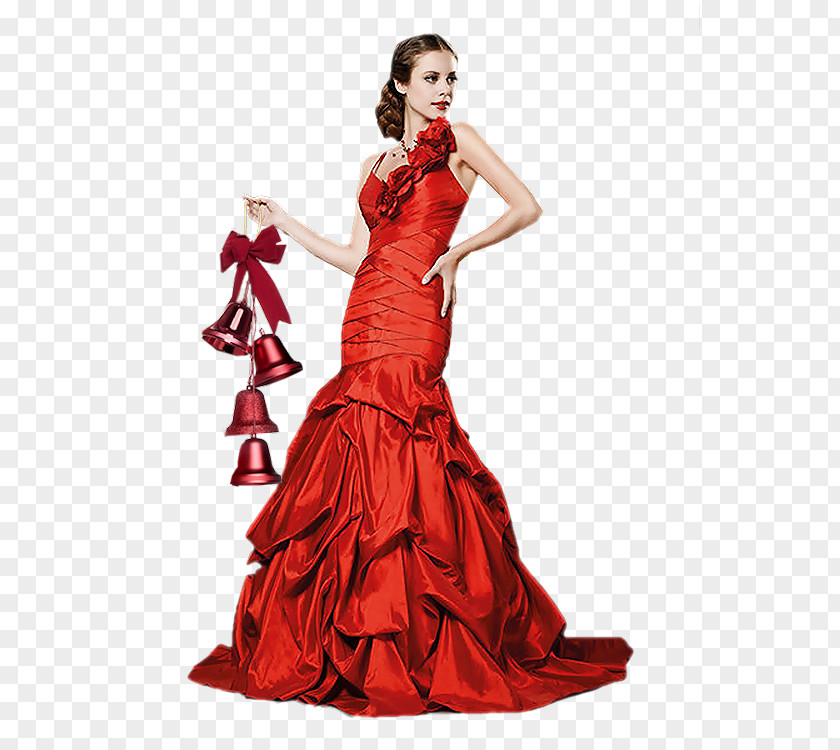 Cocktail Gown Dress Satin Shoulder PNG