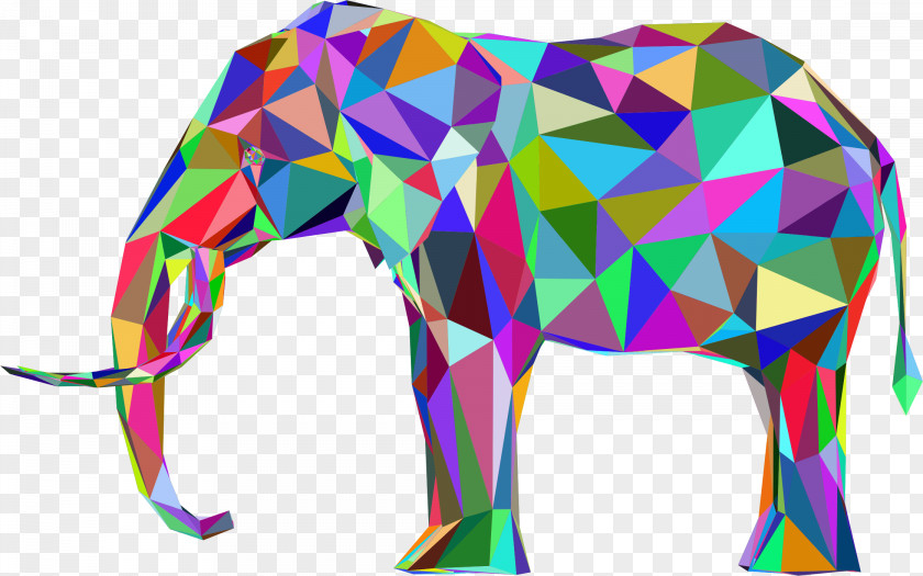 Elephant Asian Low Poly PNG