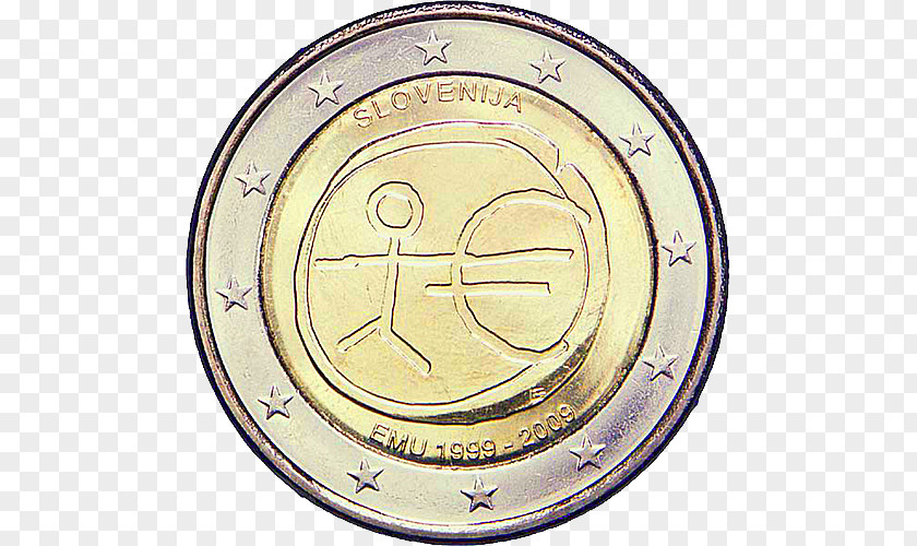 Euro 2 Coin Commemorative Coins PNG