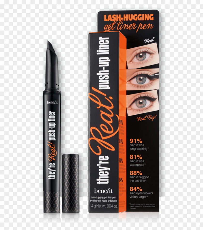 Push Up Eye Liner Benefit They're Real Black Mini Cosmetics Real! Lengthening Mascara PNG