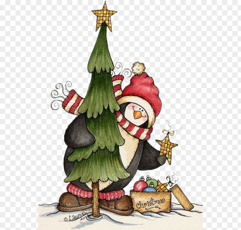 Christmas Penguin Tree With Gifts Mrs. Claus Santa Clip Art PNG