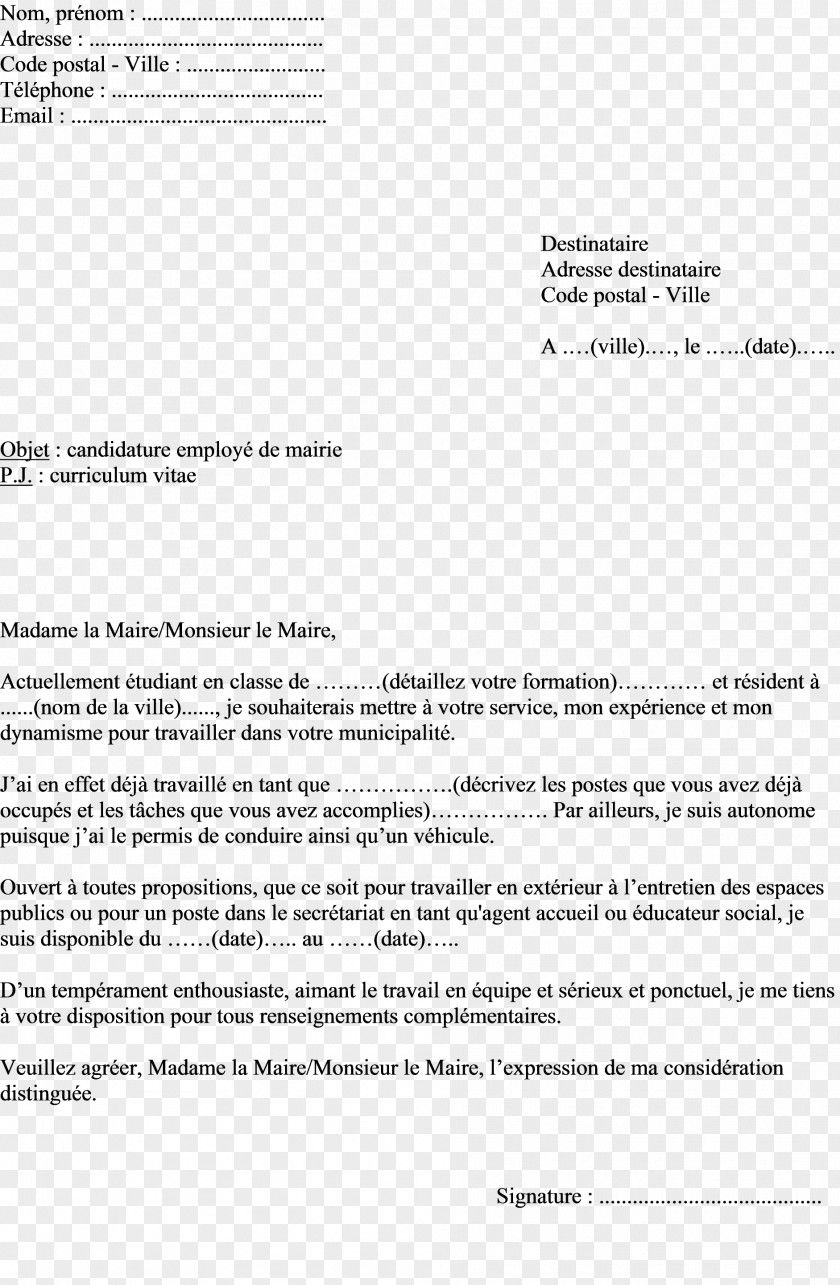 Chronological Cover Letter Résumé Employment Student PNG