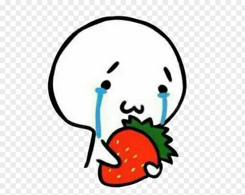 Holding Strawberry Crying Expression Sticker Emoticon Auglis Aedmaasikas Facial PNG