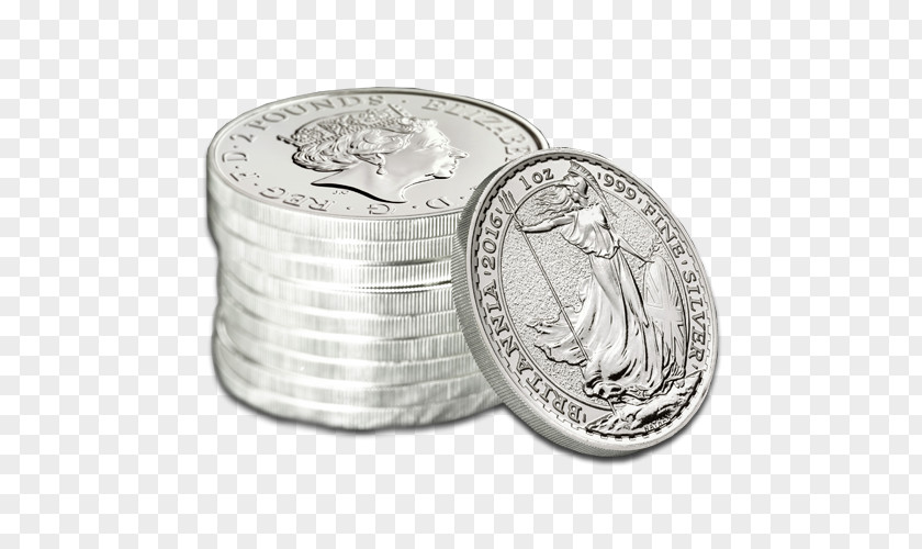 Pound Coin Silver Britannia PNG