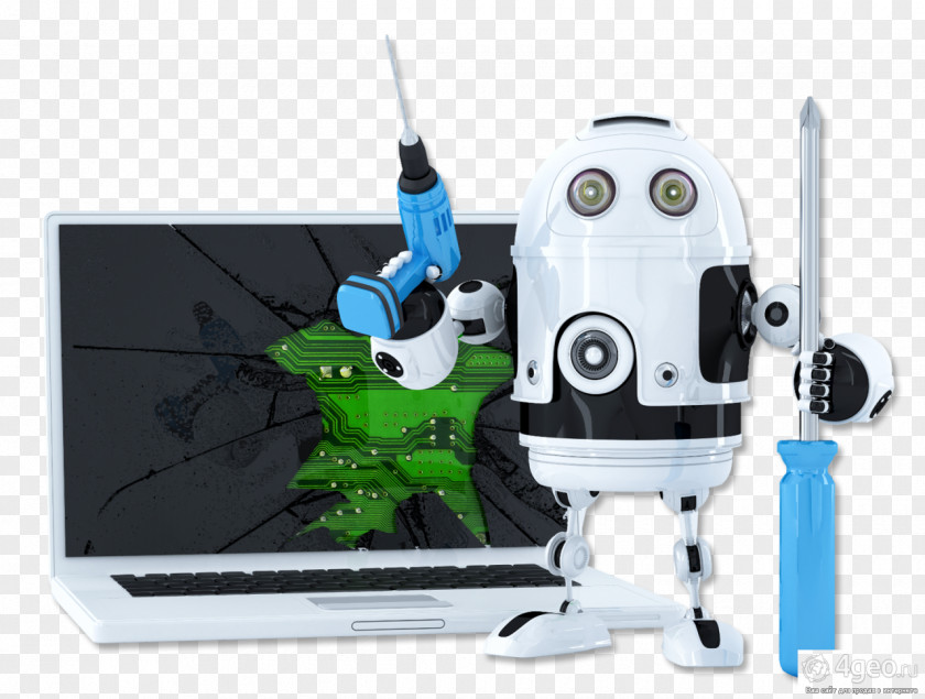 Robot Laptop Computer Repair Technician Dell Monitors PNG