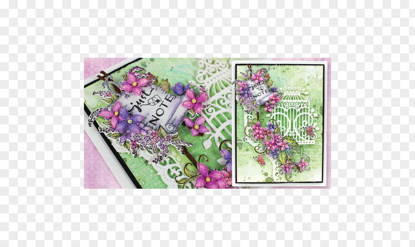 Wholesale Firm Paper Floral Design Spring Heartfelt Creations Purple PNG