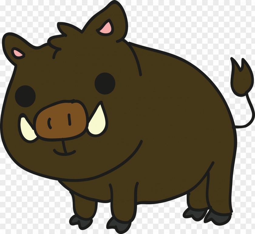 Cartoon Wild Boar Clip Art PNG