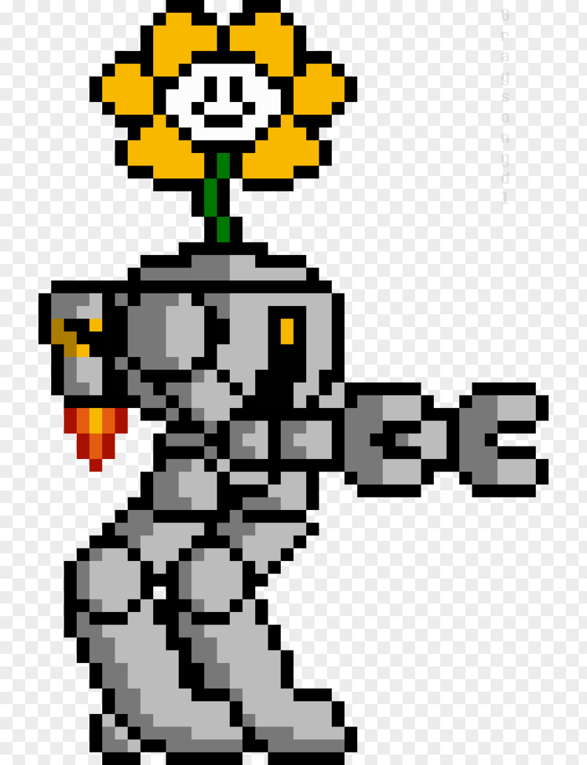 Sprite Flower Mecha Pixel Art Digital PNG