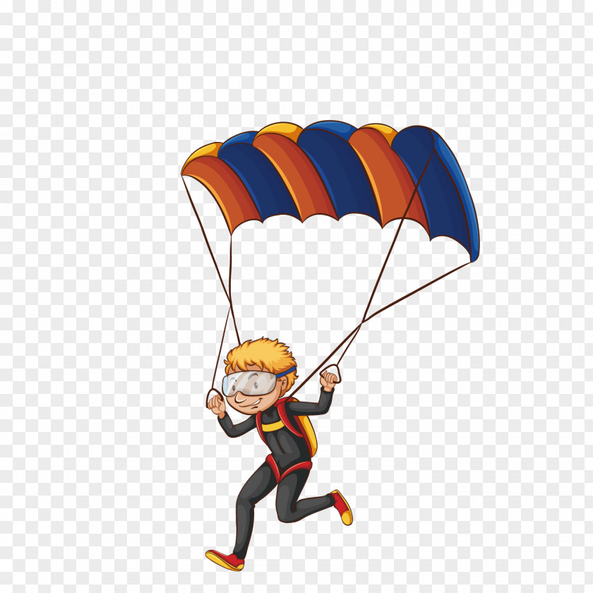 Vector Cartoon Boy Skydiving Parachuting Parachute Can Stock Photo Clip Art PNG