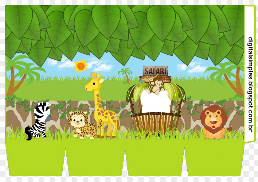 Safari Convite Party Paper Birthday PNG