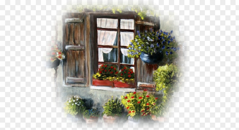 Window Floral Design PNG