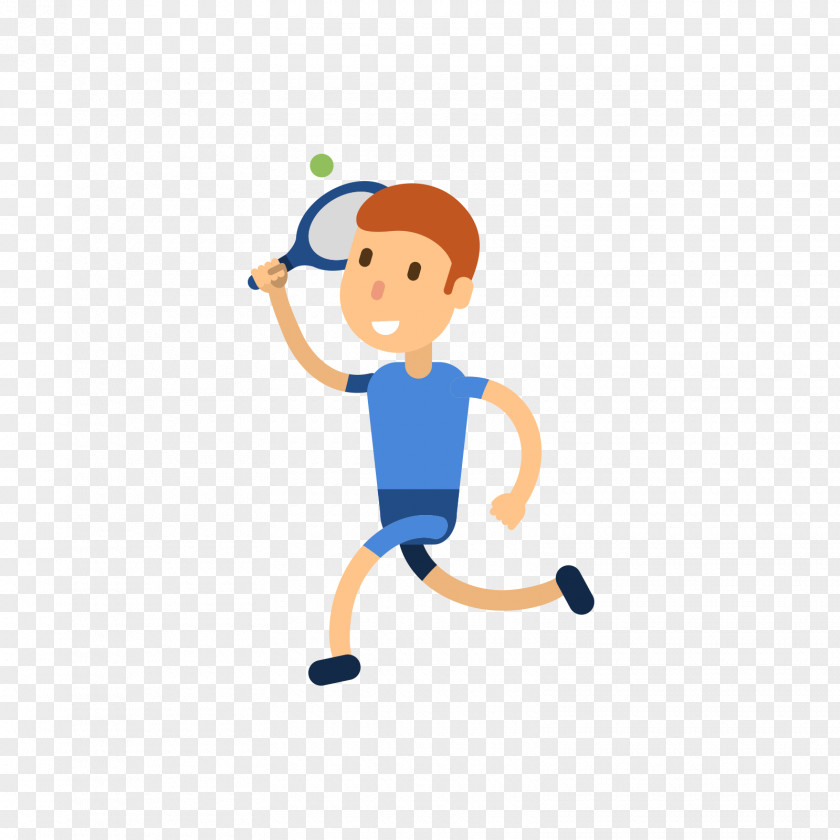 Blue Tennis Man Diagram PNG