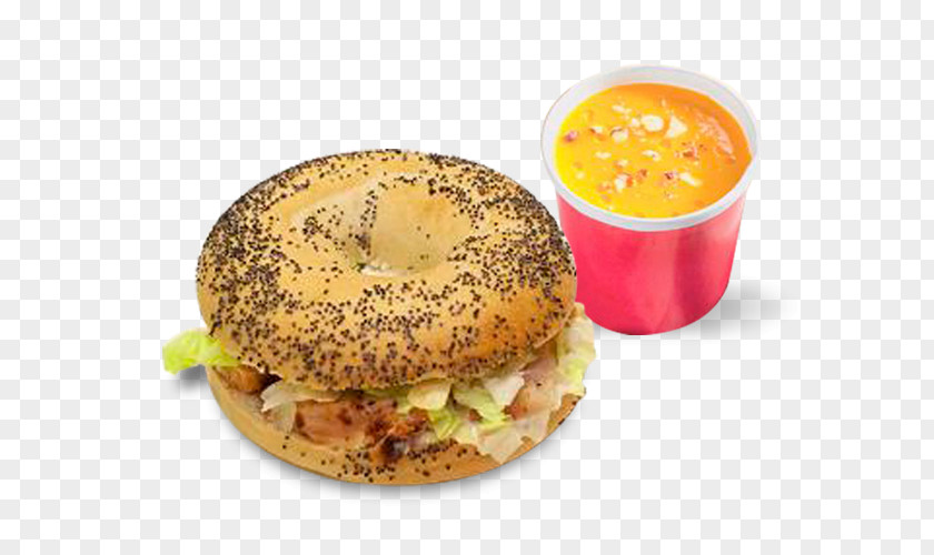 Bagel Cheeseburger Breakfast Sandwich Ben And Bagel's Fast Food PNG