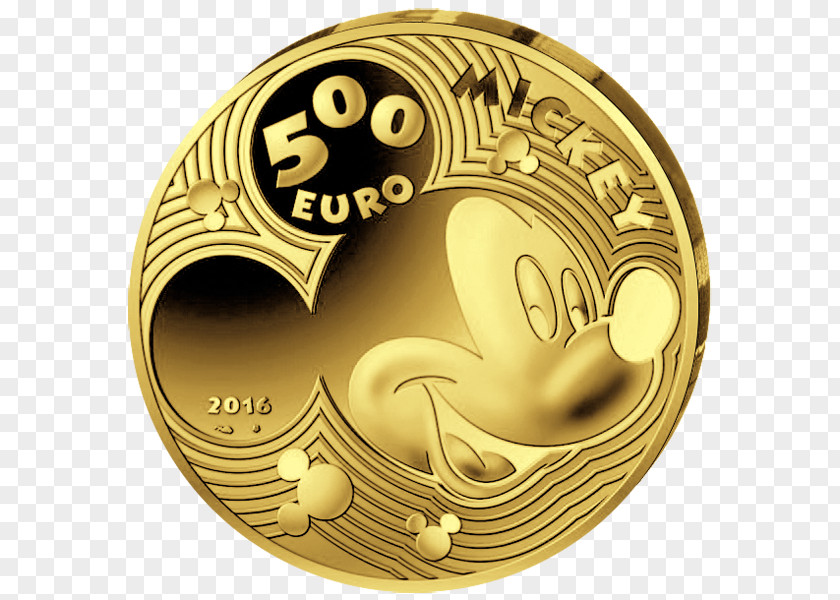 Mickey Mouse Gold Europa Coin Programme PNG